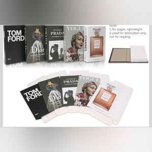 Set Of 5 Faux Designer Fake Coffee Table Books /Boxes Gift Boxes, New Open